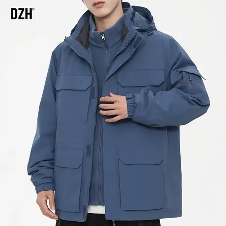 男士冬季工装冲锋衣男三合一可拆卸高级感冬装外套2023新款登山服商品大图