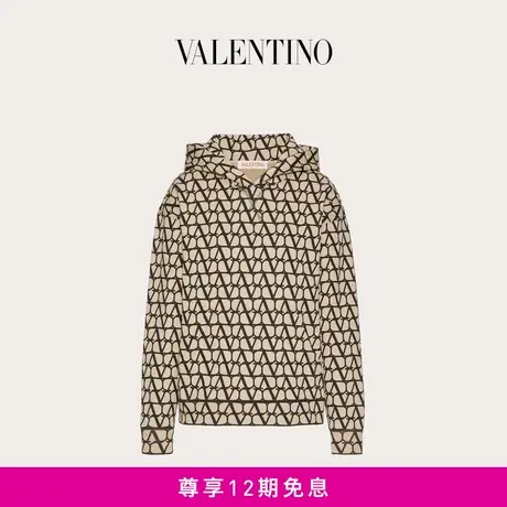 【24期免息】华伦天奴VALENTINO女士V标志棉质连帽卫衣图片
