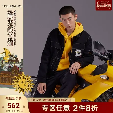 TRENDIANO官方男装秋季新款印花潮流工装夹克外套男士潮牌商品大图