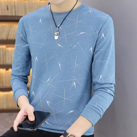 男士长袖T恤秋季韩版百搭衣服打底衫春秋装秋衣学生上衣潮流卫衣商品大图