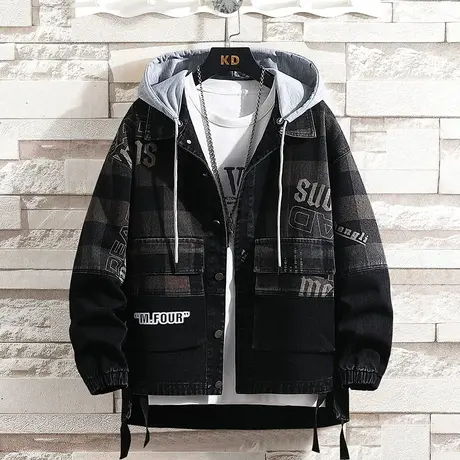 春秋季牛仔外套12岁胖男孩13大童14韩版潮流夹克15初中学生上衣服商品大图