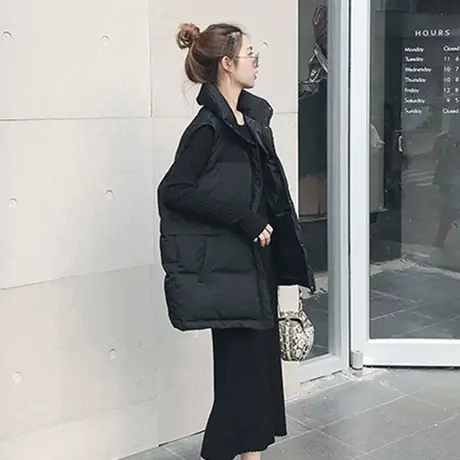 2023秋冬新款网红时尚羽绒棉马甲女中长款外穿宽松马夹背心外套潮商品大图