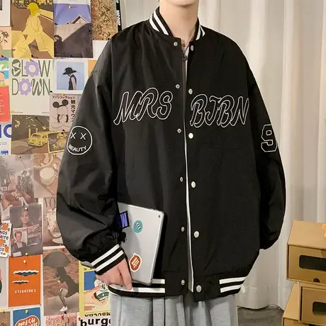 夹克男秋冬装ins潮韩版宽松秋季高街潮牌美式棒球服港风休闲外套商品大图