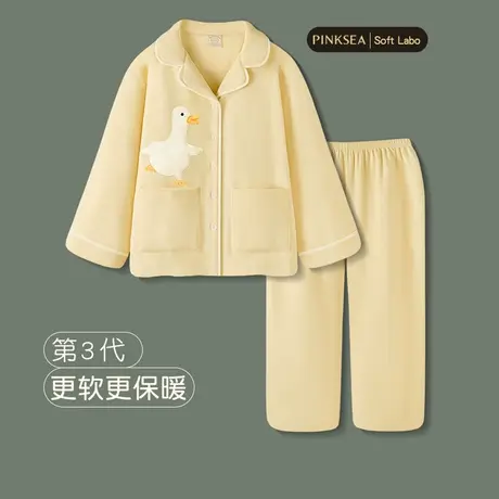 睡衣女款2024新款秋冬暖绒套装大码可爱少女可外穿春秋季家居服商品大图