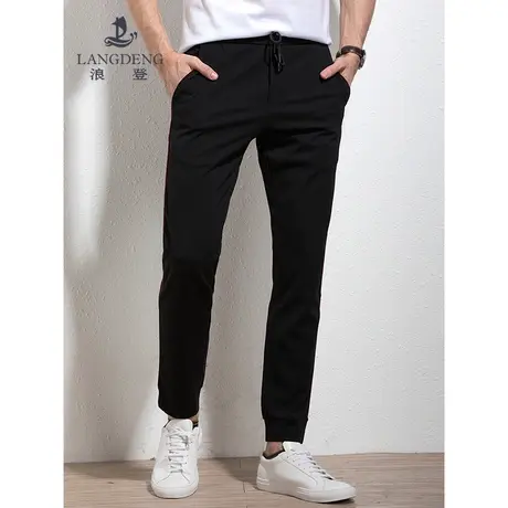 浪登束脚裤2023夏季新款男士运动裤修身男装学生青年裤子男长裤商品大图