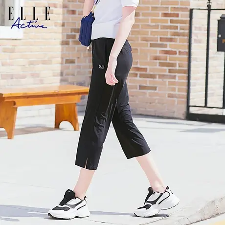 ELLE Active冰丝速干透气运动七分裤女 薄款显瘦直筒裤子夏季新款商品大图