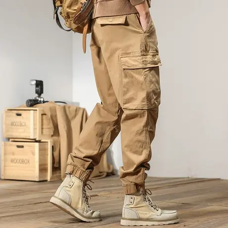 男2022新款裤子宽松束脚工装裤多口袋哈伦裤男休闲裤男时尚工装裤商品大图