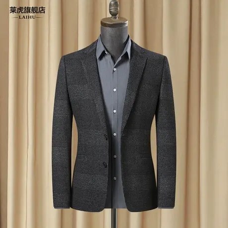 休闲西装男士外套修身潮流韩版针织百搭单件小西服男上衣秋冬季款商品大图