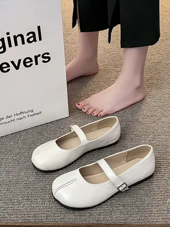 法式复古玛丽珍单鞋女2023新款夏季百搭平底配裙子软底舒适豆豆鞋商品大图