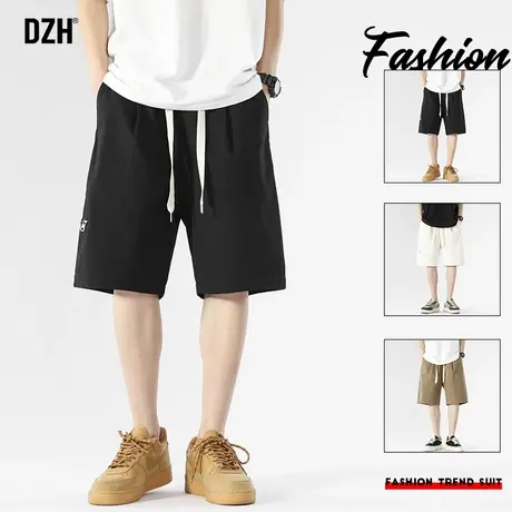 男士黑色工装短裤男夏季潮牌宽松中裤五分裤2023年新款男款半截裤商品大图