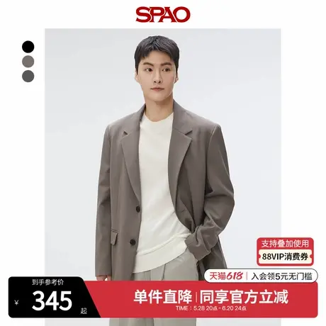 SPAO韩国同款2025年春季新品男士商务气质休闲西装外套简约西装图片