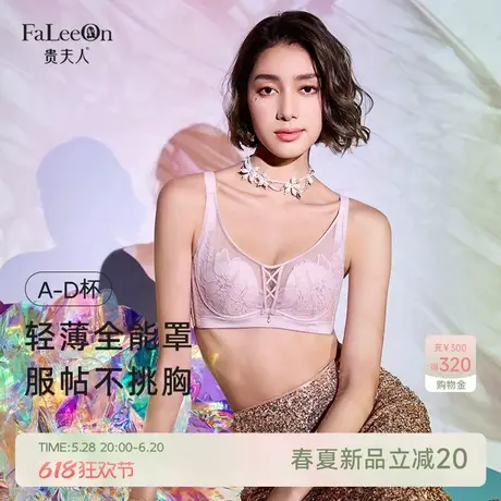 【商场同款】贵夫人薄款透气内衣胸大显小蕾丝性感防下垂文胸1260商品大图
