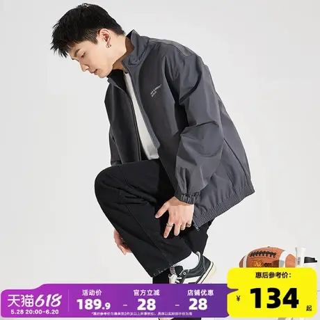 唐狮春秋季新款外套男立领净色夹克短款青少年户外休闲男士外套潮图片