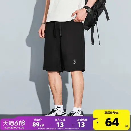 唐狮2025夏季新款男士休闲短裤抽绳五分裤宽松运动直筒裤子小细节商品大图