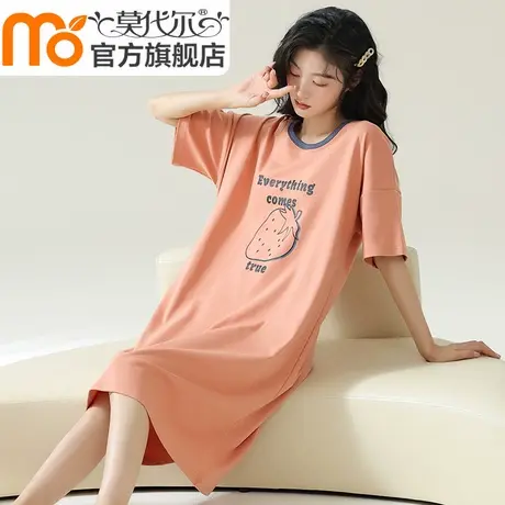 莫代尔可爱睡裙女款夏季纯棉短袖甜美日系少女睡衣裙2024年新款商品大图