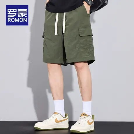 罗蒙冰丝速干运动工装短裤男款夏季薄款2025新款休闲宽松五分中裤商品大图