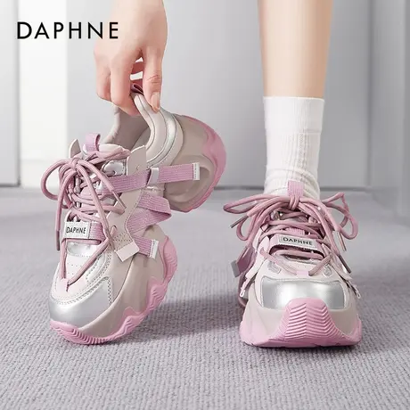 Daphne/达芙妮小众休闲老爹鞋厚底增高+透气网面舒适度到犯规商品大图