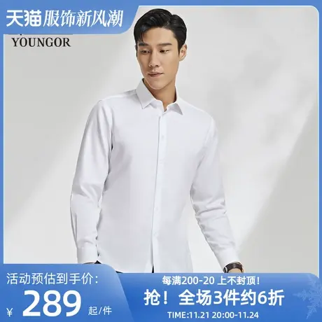 雅戈尔奥莱 男装商务休闲长袖衬衫DP免烫商务休闲衬衣男商品大图