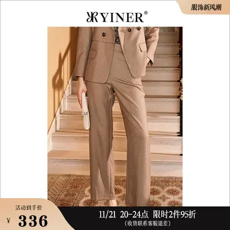 YINER音儿女装春季高腰阔腿职场西裤休闲裤通勤长裤商品大图