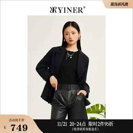 YINER音儿线上专选女装秋季抽绳收腰小个子风衣通勤风休闲外套图片