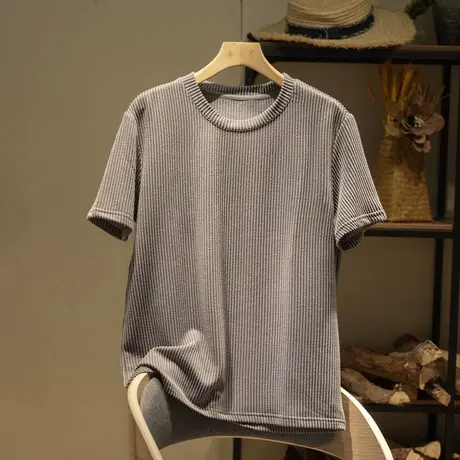 享永子短袖棉质T恤女纯色简约百搭上衣宽松显瘦软糯2024春夏新款图片