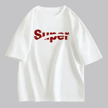 纯棉短袖男款夏季圆领t恤男士夏日上衣男生半截袖体恤衫潮流百搭商品大图