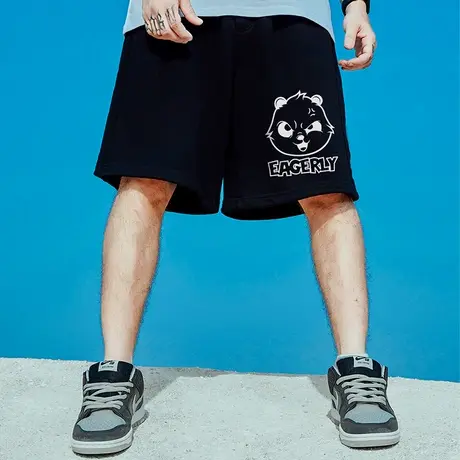 港风街头嘻哈胖子短裤男潮夏季薄款纯棉五分裤潮牌运动裤大码裤子商品大图