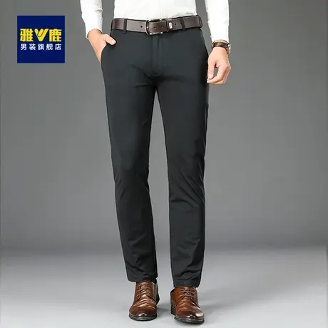 雅鹿休闲裤男2024春季新款中青年商务弹力修身西裤宽松直筒长裤男商品大图