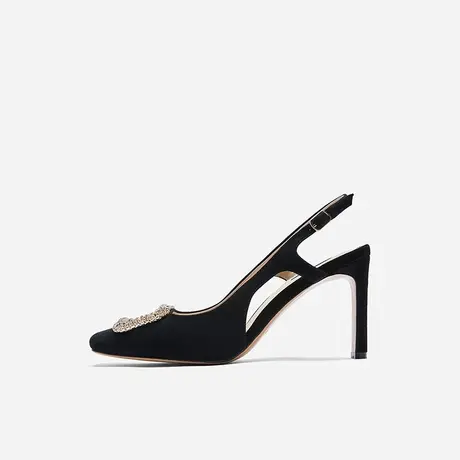 Nine West/玖熙2023年新款夏季包头凉鞋女高跟方扣外穿时装凉鞋图片