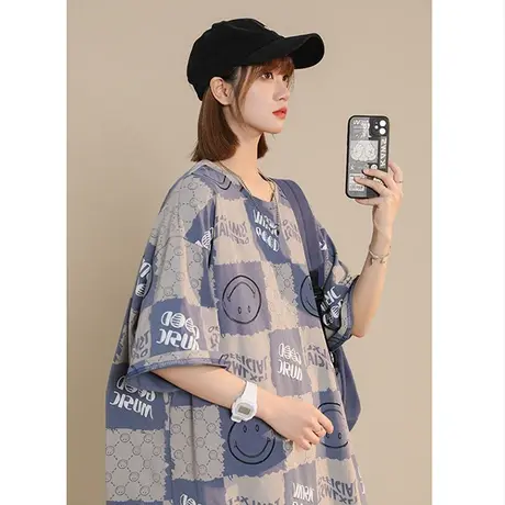 2024年新款春夏季情侣女装别致小众设计感潮ins上衣服正肩短袖t恤商品大图