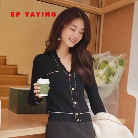 [小香风]EP YAYING雅莹女装 简约V领羊毛针织衫 2023新款9196N商品大图