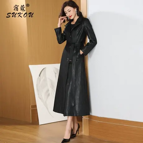 黑色风衣女中长款英伦风2023年春秋季新款气质高端大气大衣外套女商品大图