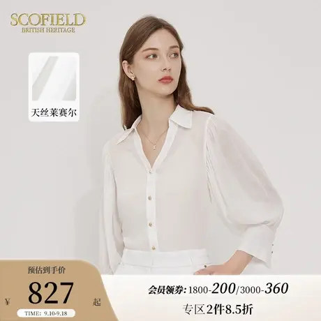 【莱赛尔】Scofield法式简约天丝衬衣灯笼袖衬衫女2023秋季新款商品大图