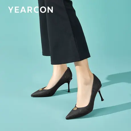 意尔康浅口高跟鞋女细跟2023春季新款尖头百搭小个子气质法式单鞋商品大图