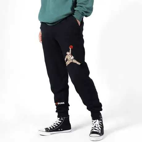 秀洛灌篮高手裤子男安西教练休闲运动裤冬季加绒束脚飞人卫裤男图片