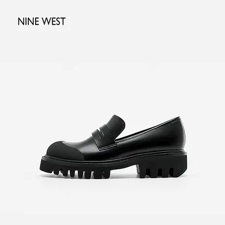 Nine West/玖熙简约圆头小皮鞋女春新款软底不累脚通勤乐福鞋百搭图片