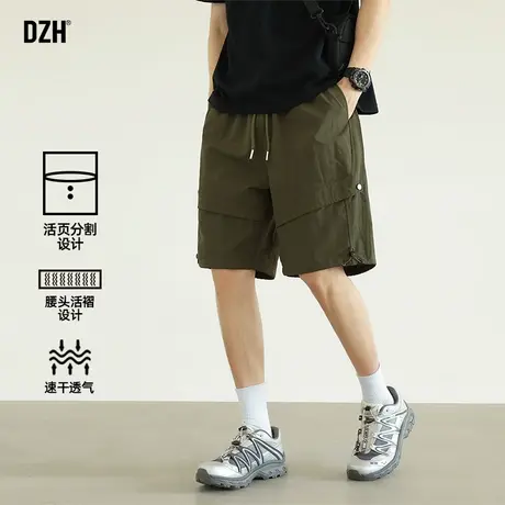 男士军绿色工装短裤男速干运动夏季薄款裤子2025年新款宽松五分裤商品大图