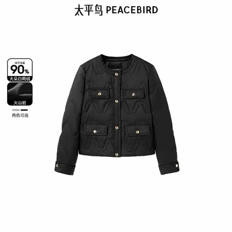 太平鸟女装年秋冬新款抽褶圆领羽绒服A1ACE4148图片