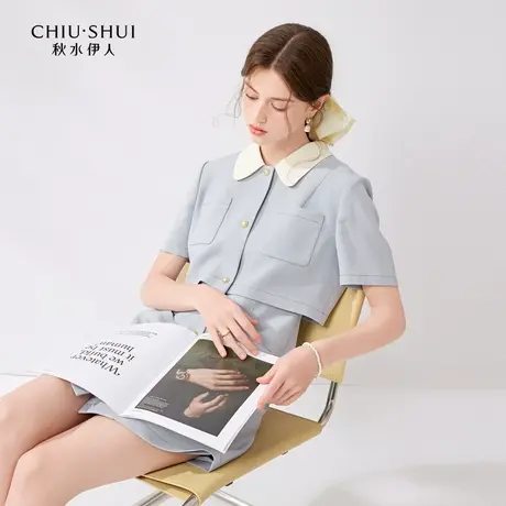 【晶晶姐妹专属】秋水伊人法式娃娃领连衣裙女装赫本收腰短裙商品大图