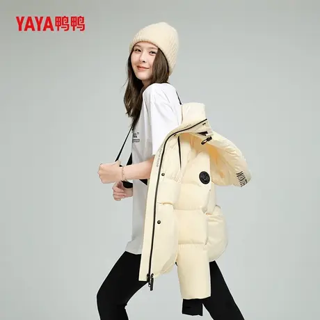 YAYA鸭鸭羽绒服女士2025冬季新品时尚潮流短保暖加厚小众鸭绒外套商品大图