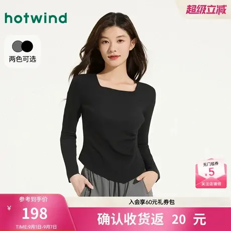 热风2025年秋季新款女士抽褶针织衫商品大图