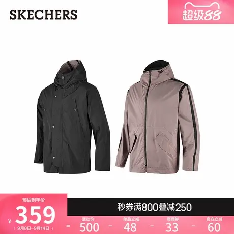 Skechers斯凯奇春季男女同款双面穿连帽外套时尚运动夹克轻质柔软商品大图