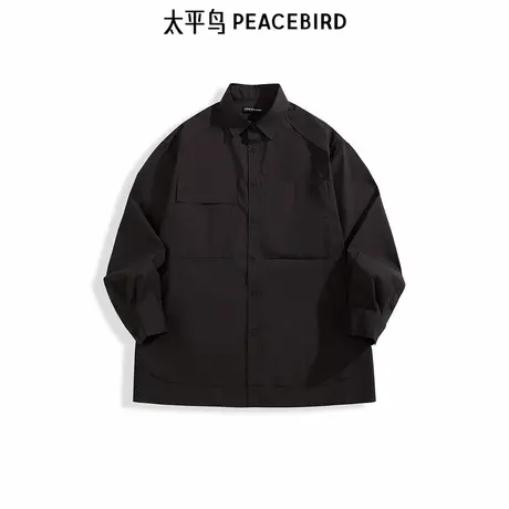 【商场同款】太平鸟男装衬衫25夏外穿式工装衬衣潮 B2CHF2161商品大图