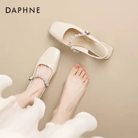 达芙妮包头凉鞋女2026新款绝美法式气质粗跟玛丽珍女鞋单鞋配裙子图片