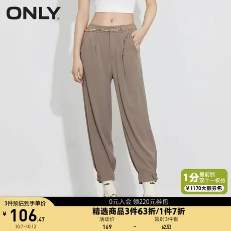【买4免1】ONLY奥莱夏季灯芯绒通勤休闲裤女商品大图