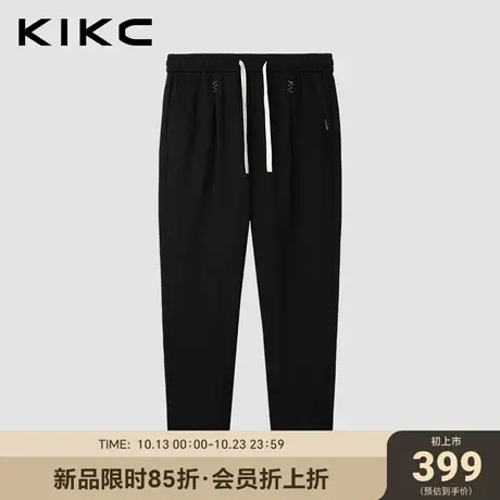 kikc休闲裤男2023秋冬新款商场同款简约休闲抽绳弹力松紧腰运动裤图片