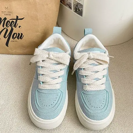 Betoo 原创小众板鞋女款2022新款美式百搭厚底复古小白鞋运动鞋商品大图