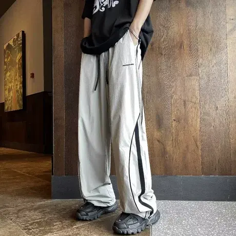 美式户外速干冲锋裤男士夏季薄款冰丝裤子情侣潮牌阔腿休闲运动裤商品大图