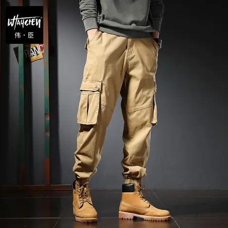 伟臣潮牌大码男装秋冬新品男式工装休闲裤胖子加肥加大肥佬束脚裤商品大图