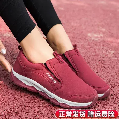 老人鞋子女冬季中老年妈妈健步运动鞋防滑平底休闲鞋老北京布鞋女商品大图